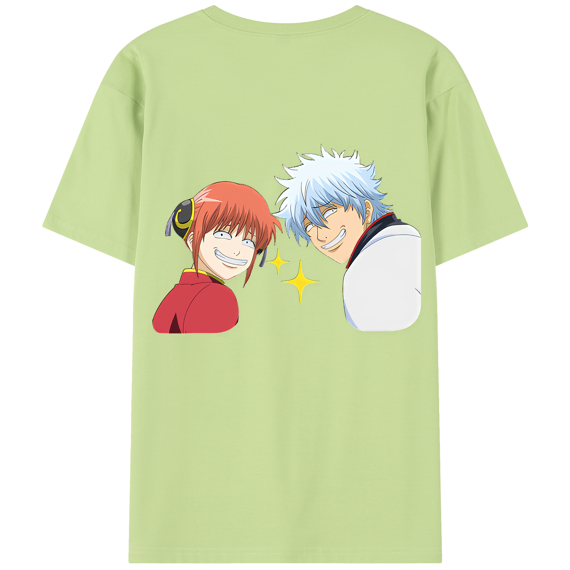 （画像用） ぎんたま 坂田銀時（さかたぎんとき） 神楽 志村新八（しむら しんぱち） GINTAMA Sakata Gintoki Kagura Shimura Shinpachi 綿100％半袖Tシャツ（背面プリント）